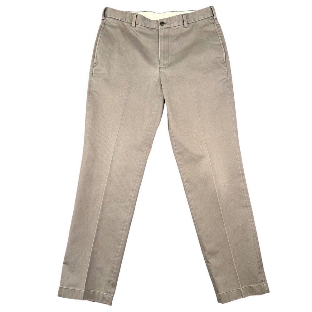 Brooks Brothers‎ Advantage Chino Clark Fit Pants Mens 35x32 Taupe Brown Cotton